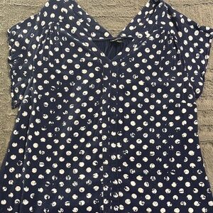 Navy Polka Dot Women's Blouse